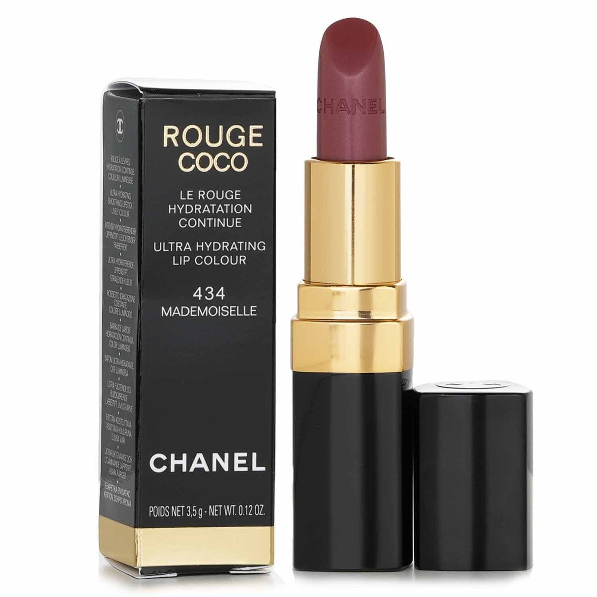 Chanel Rouge Coco Ultra Hydrating Lip Colour #434 Mademoiselle - luxurious, vibrant lip color with all-day hydration and shine.