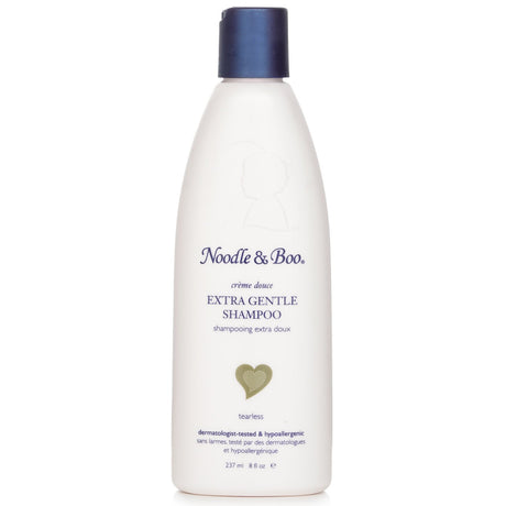 Tearless shampoo for babies, gentle cleansing formula with milk protein, vitamins, and hypoallergenic for sensitive scalps.