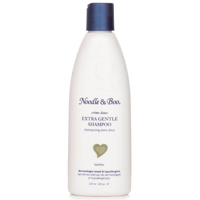 Tearless shampoo for babies, gentle cleansing formula with milk protein, vitamins, and hypoallergenic for sensitive scalps.