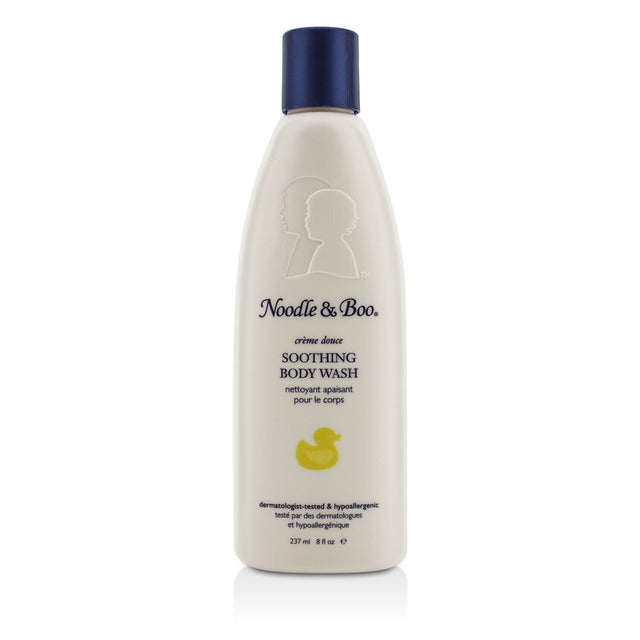 Gentle body wash for babies, soothing sensitive skin with tearless, soap-free formula, enriched with milk protein and vitamins.