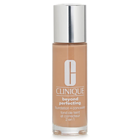 Clinique Beyond Perfecting Foundation & Concealer in #07 Cream Chamois; dual-purpose, breathable, rich pigment for flawless skin.