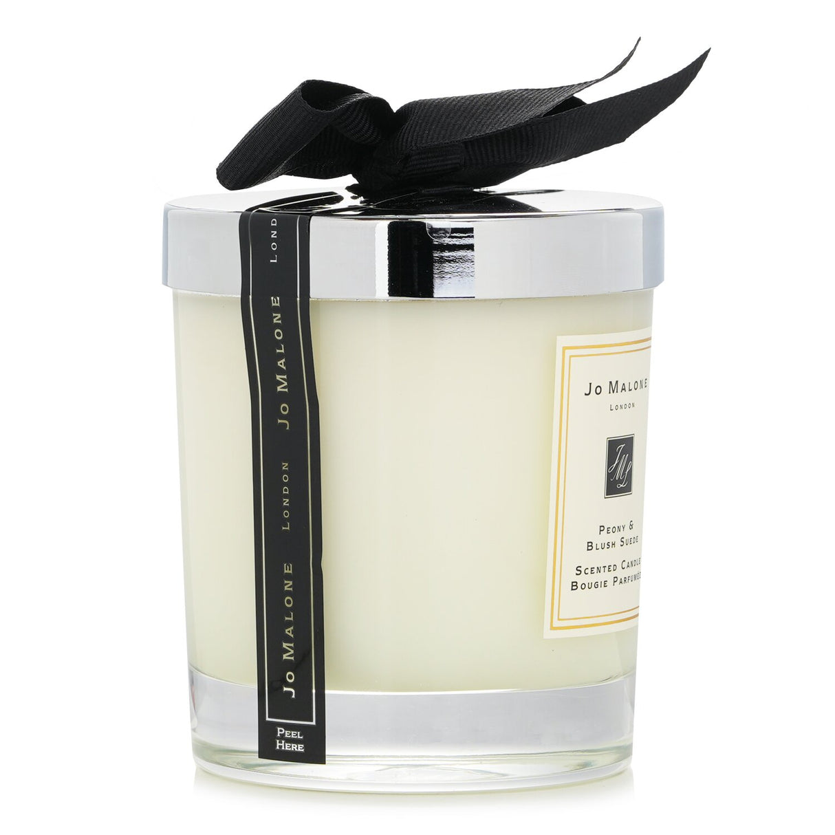 Jo Malone Peony & Blush Suede Candle, 200g, featuring floral notes and luxurious design, perfect for elegant home ambiance.