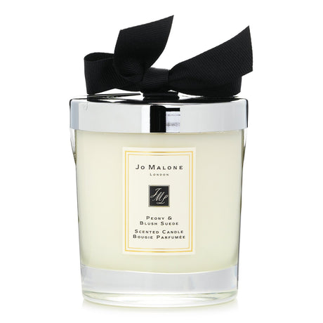 Luxurious Jo Malone scented candle with peony and suede notes, creating a warm ambience; 45-hour burn time.