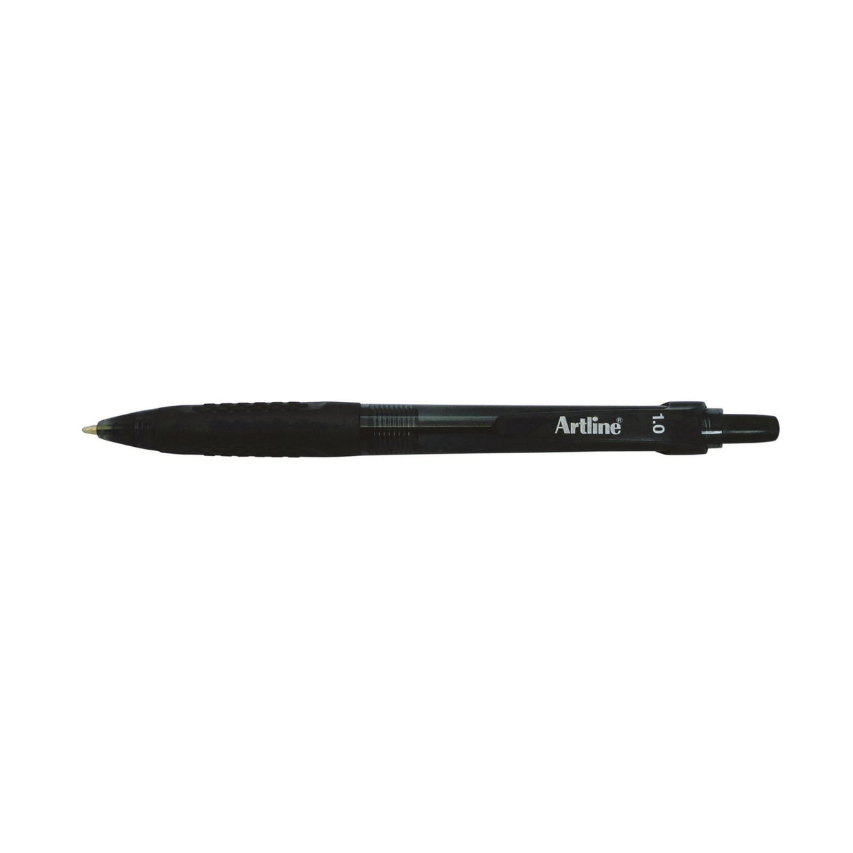 Artline 8410 BPP retractable pens in black with rubber grip for comfort, pack of 12, ideal for smooth writing and precision.