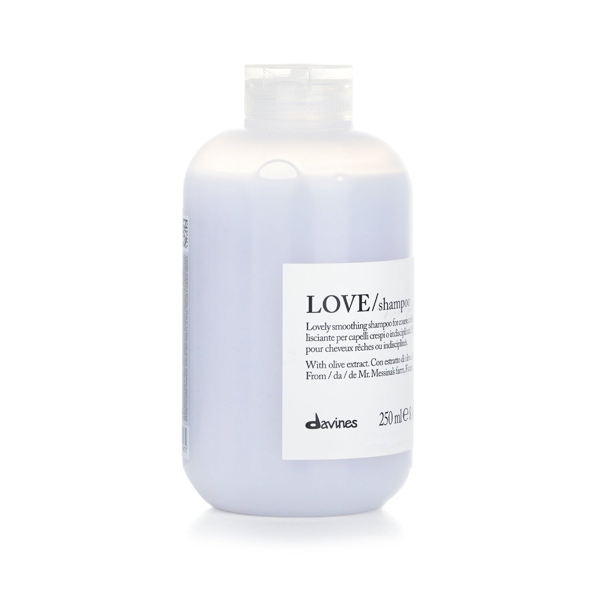 Smoothing shampoo for coarse or frizzy hair, moisturizing and reducing static for soft, manageable locks.