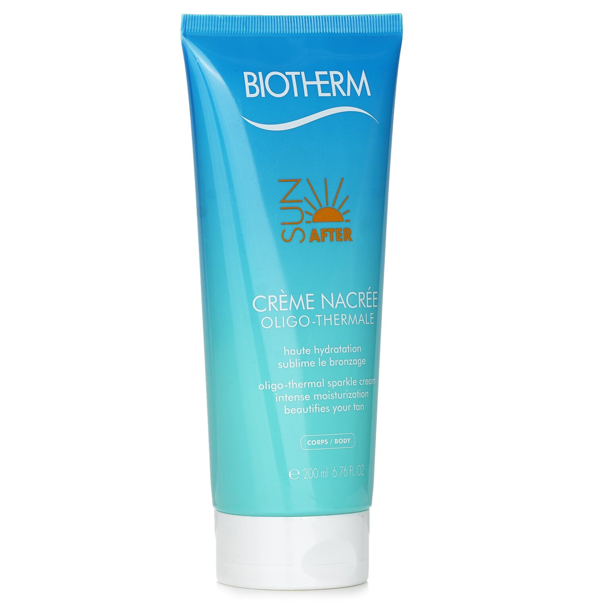 Luxurious shimmering body cream for intense hydration and enhanced tan, featuring Thermal Plankton for glowing skin.