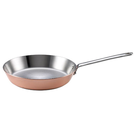 Elegant 24cm Scanpan Maitre' D Fry Pan with copper exterior, ergonomic handle, and optimal heat distribution for versatile cooking.