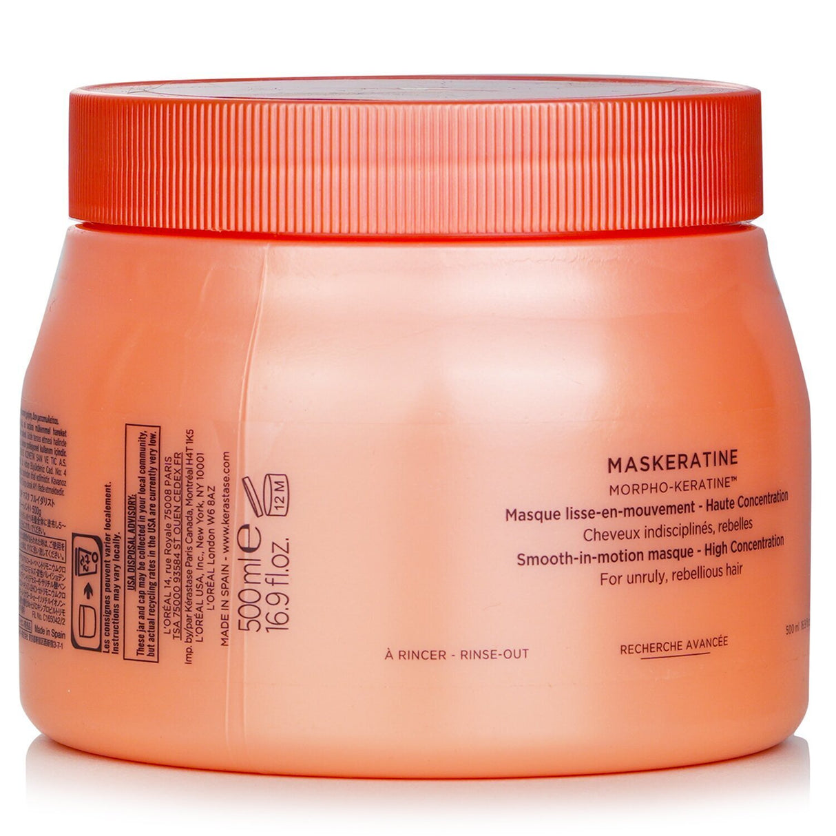 Kerastase Discipline Maskeratine Masque in 500ml, a smoothing treatment for frizzy, unruly hair with Morpho-Keratine Technology.