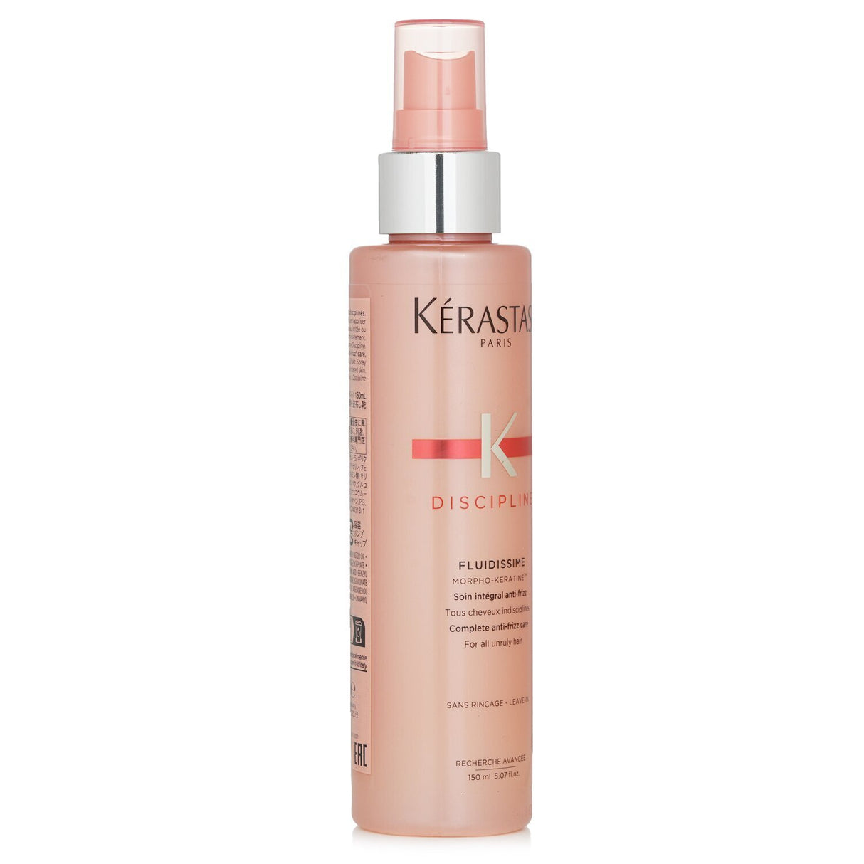 Kerastase Discipline Fluidissime anti-frizz spray for unruly hair, providing thermal protection and enhancing shine.