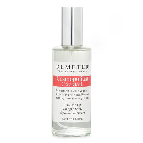 Demeter Cosmopolitan Cocktail Cologne Spray showcases a fruity blend of orange, lime, cranberry, and vodka in a chic 120ml bottle.