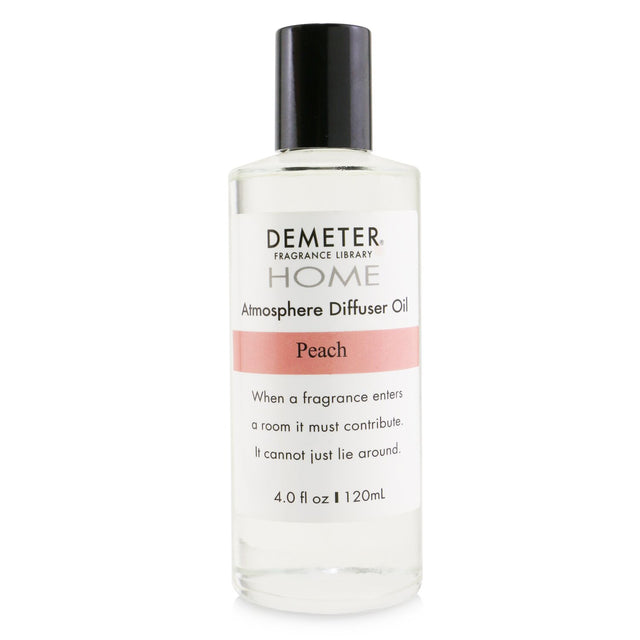 Peach-scented atmosphere diffuser oil in a 120ml bottle, ideal for creating a comforting and refreshing home environment.