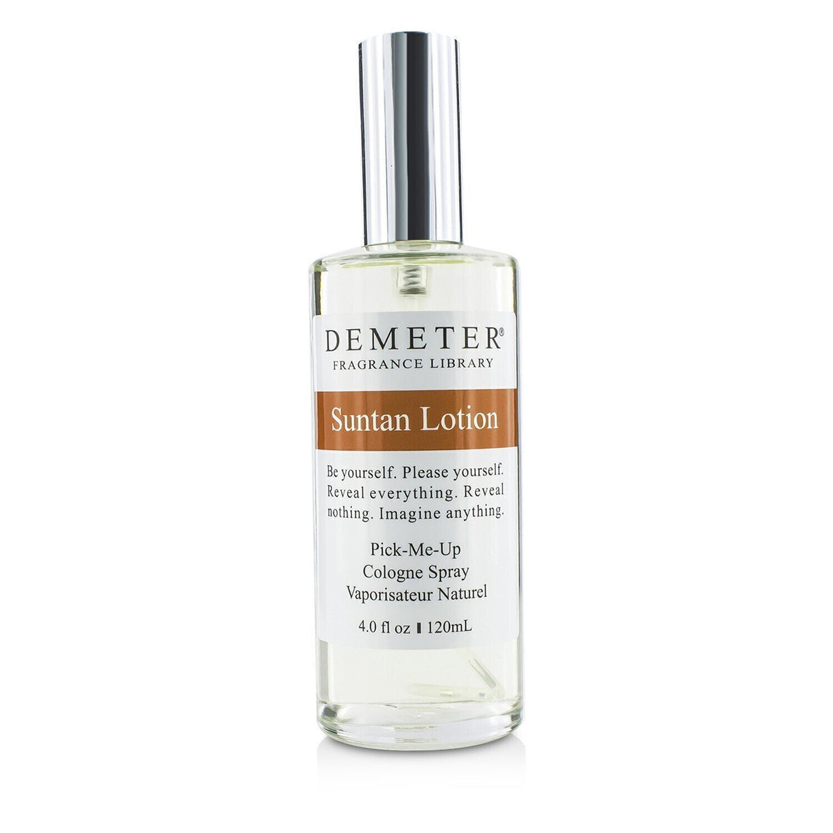 Demeter Suntan Lotion Cologne Spray in 120ml, a refreshing citrus scent evoking summer days at the beach with notes of orange blossom.