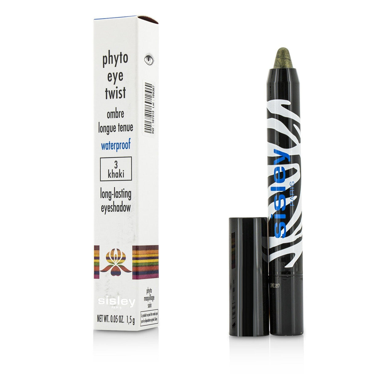 Sisley Phyto Eye Twist in #3 Khaki, a versatile waterproof pencil for bold eyeliner and smooth eyeshadow application.