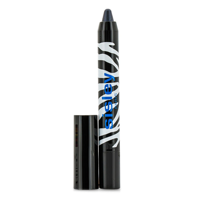 Blue twist-up pencil featuring a Maxi tip for vibrant eyeshadow and precise eyeliner with waterproof, long-lasting formula.