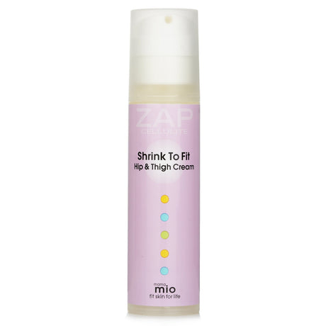 Mama Mio's Shrink To Fit cream enhances hips and thighs, targeting cellulite for smoother, toned skin in a 100ml jar.