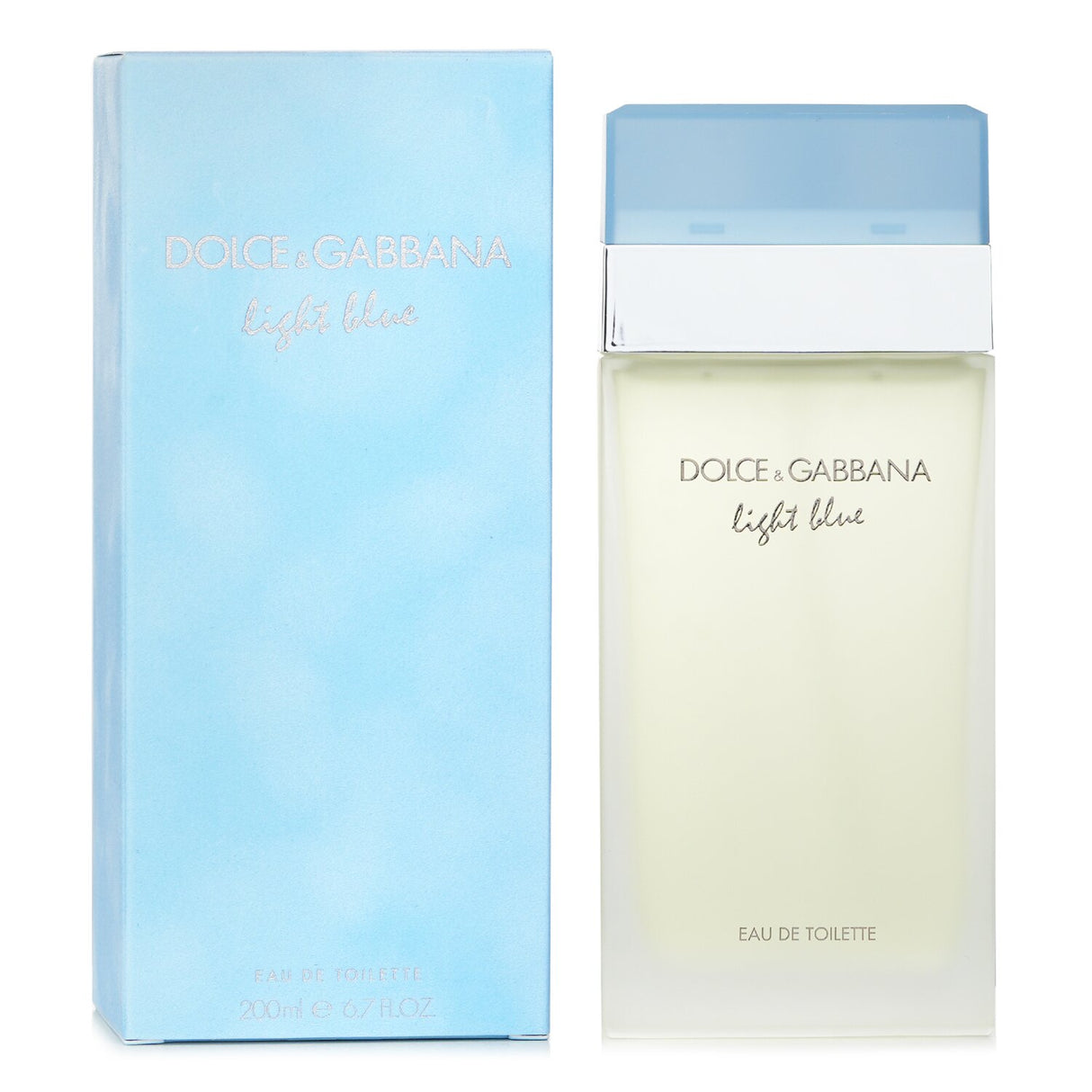 Dolce & Gabbana Light Blue Eau De Toilette 200ml, a floral fragrance with notes of lemon, jasmine, and musk, perfect for all occasions.