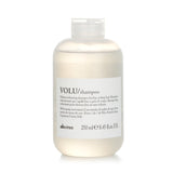 Bottle of Davines Volu Volume Enhancing Shampoo for fine hair, promising revitalizing volume and a lightweight feel.