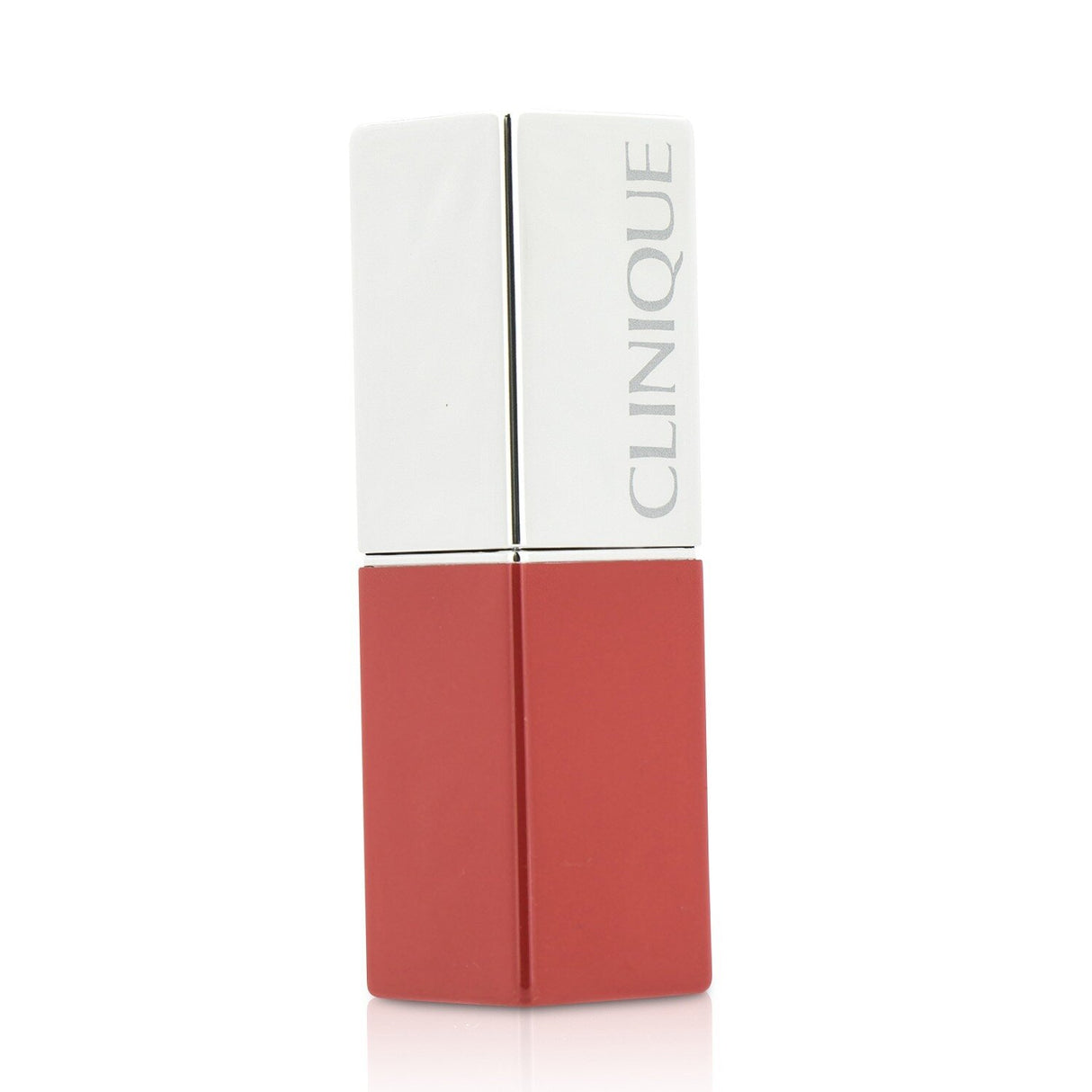 Clinique Pop Lip Colour + Primer in #06 Poppy Pop, a moisture-rich lipstick with velvety finish and intense color.