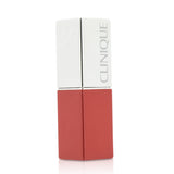 Clinique Pop Lip Colour + Primer in #06 Poppy Pop, a moisture-rich lipstick with velvety finish and intense color.