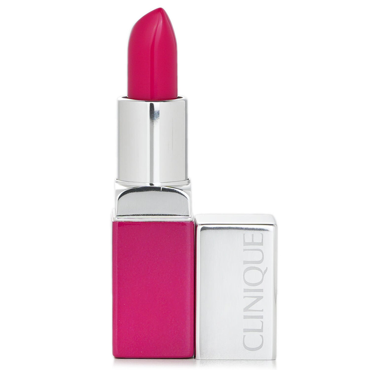 Clinique Pop Lip Colour + Primer in #10 Punch Pop, providing vibrant color and moisture for smooth, luxurious lips.