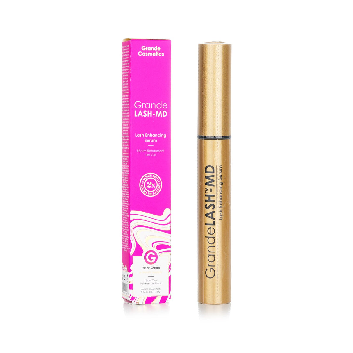 Lash enhancing serum in 4ml designed to promote thicker, longer, and darker lashes with a precise applicator brush.