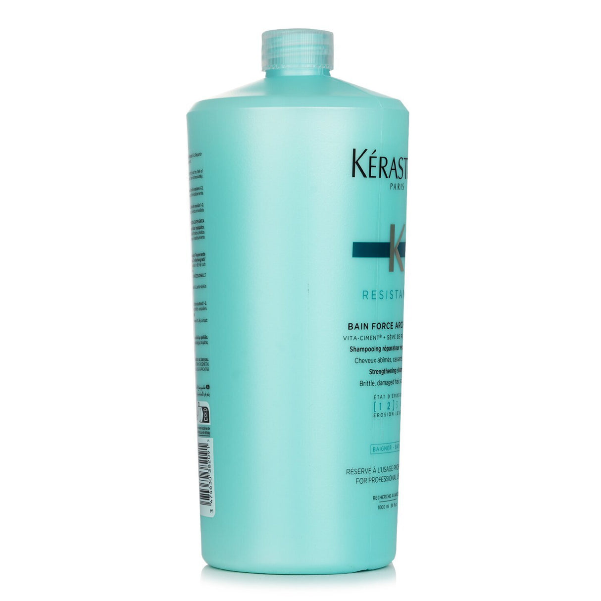 Kerastase Resistance Bain Force Architecte Shampoo for brittle hair, enriched with Pro-Keratin for strength and resilience.