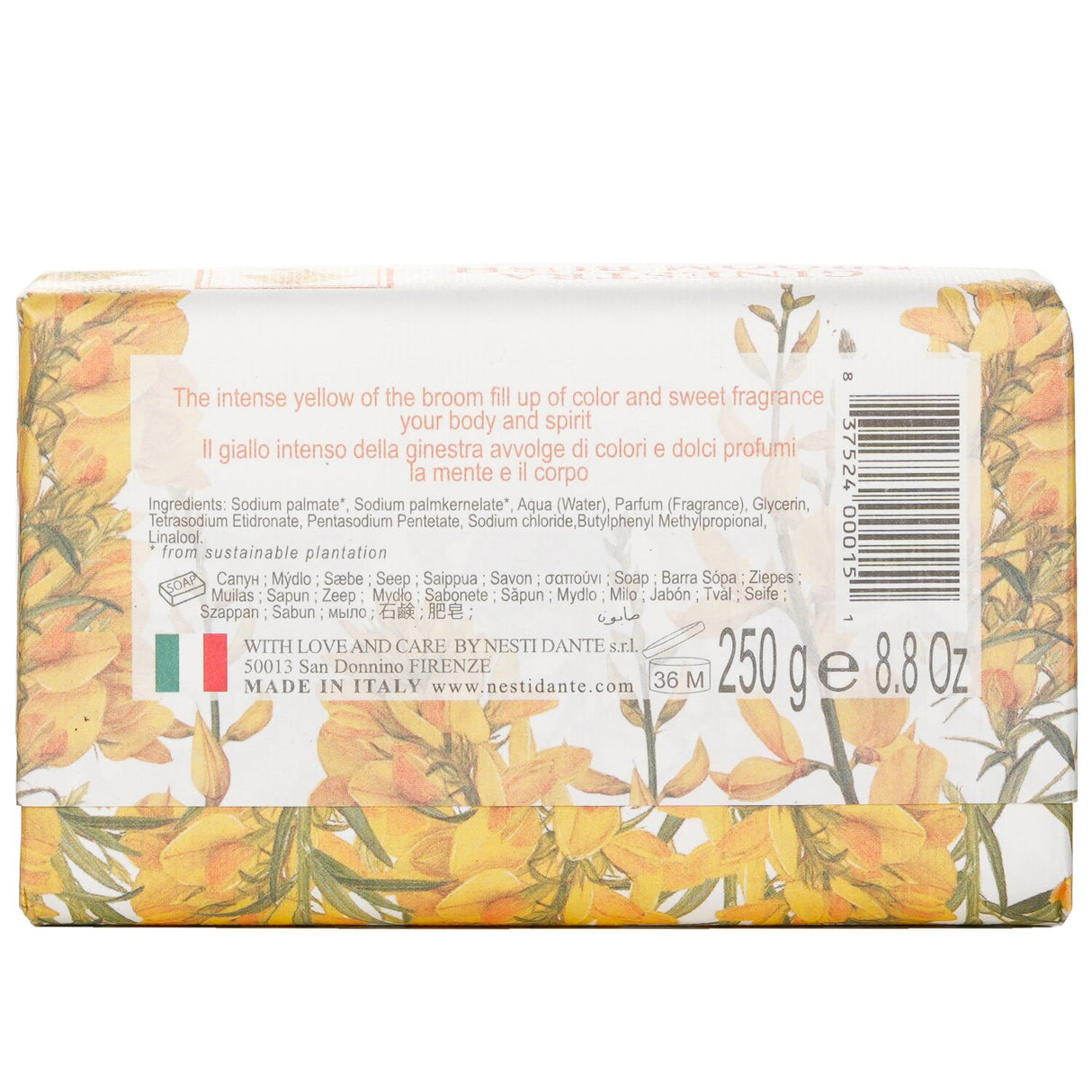 Nesti Dante - Dei Colli Fiorentini Triple Milled Vegetal Soap - Broom  - 250g/8.