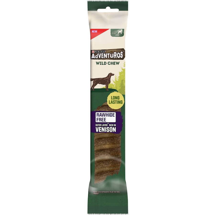 Adventuros Dog Treats Wild Chew Large Venison Bag 200g