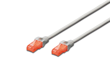 Digitus 2M grey CAT6 patch cable with RJ45 connectors, designed for high-speed, reliable network connectivity.