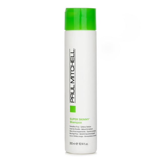 Paul Mitchell Super Skinny Shampoo in a 300ml bottle, designed for smoothing frizz and softening hair texture.