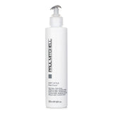 Cream gel styling solution for all hair types, reducing drying time and calming frizz while enhancing texture and shine.