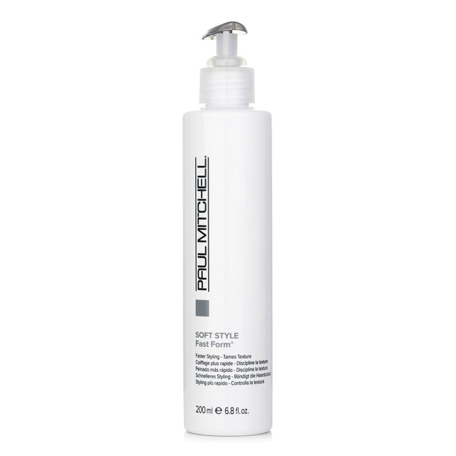 Cream gel styling solution for all hair types, reducing drying time and calming frizz while enhancing texture and shine.