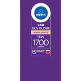 Olsent Led Light Bulb Gls Bayonet 15w 1700lm Ww 2pack