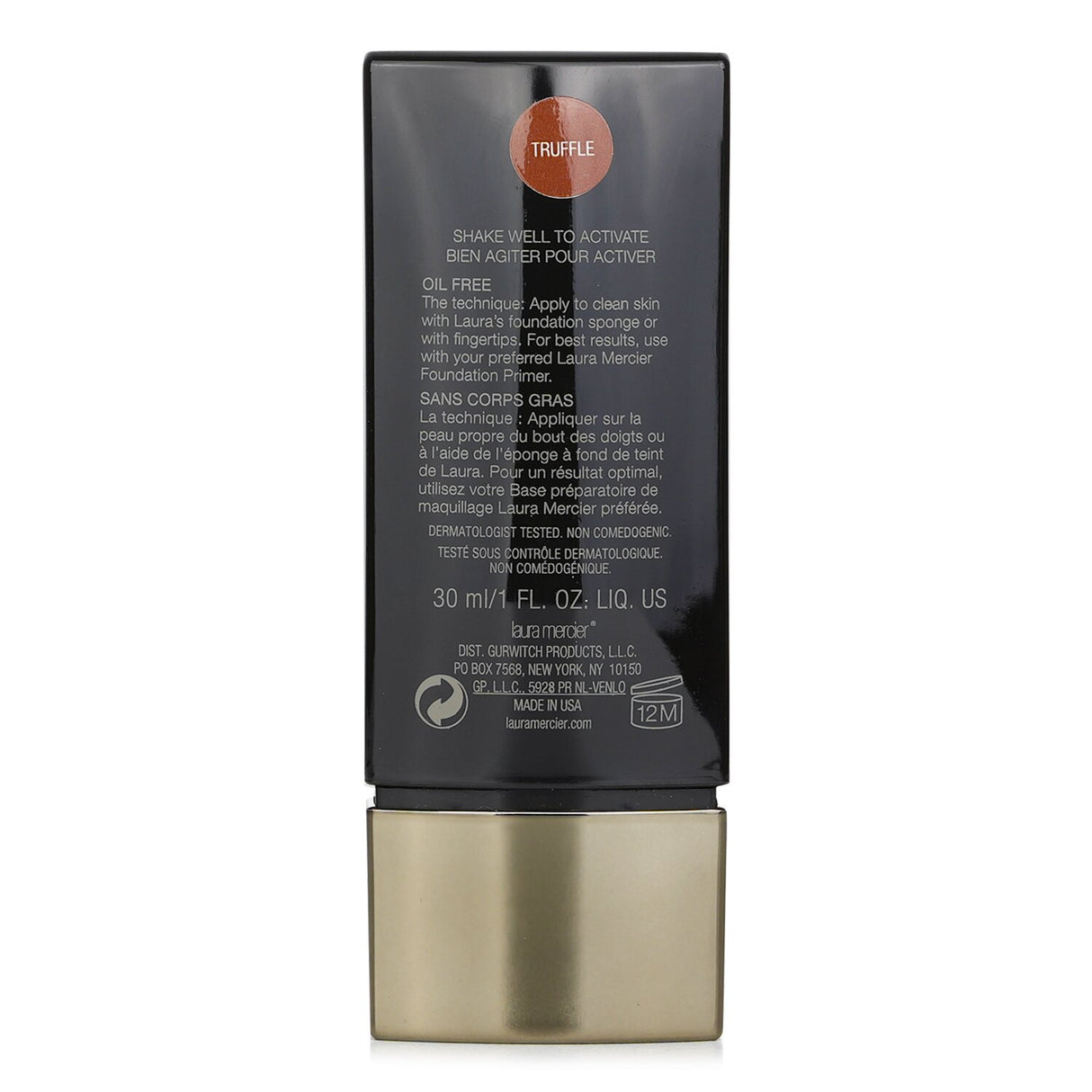 Laura Mercier Smooth Finish Flawless Fluide in #Truffle, a 30ml oil-free foundation for a radiant, flawless complexion.