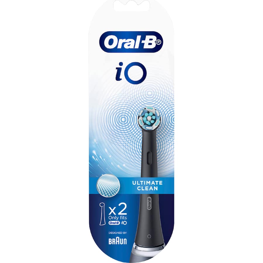 Oral B Electric Toothbrush Heads Io Ultimate Clean Black - 2pack