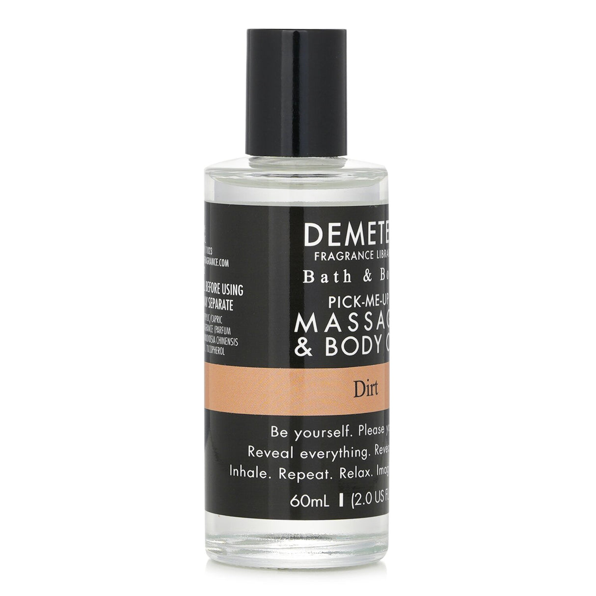 Demeter - Dirt Massage & Body Oil in a 60ml bottle, featuring a lightweight texture and natural ingredients for skin nourishment.