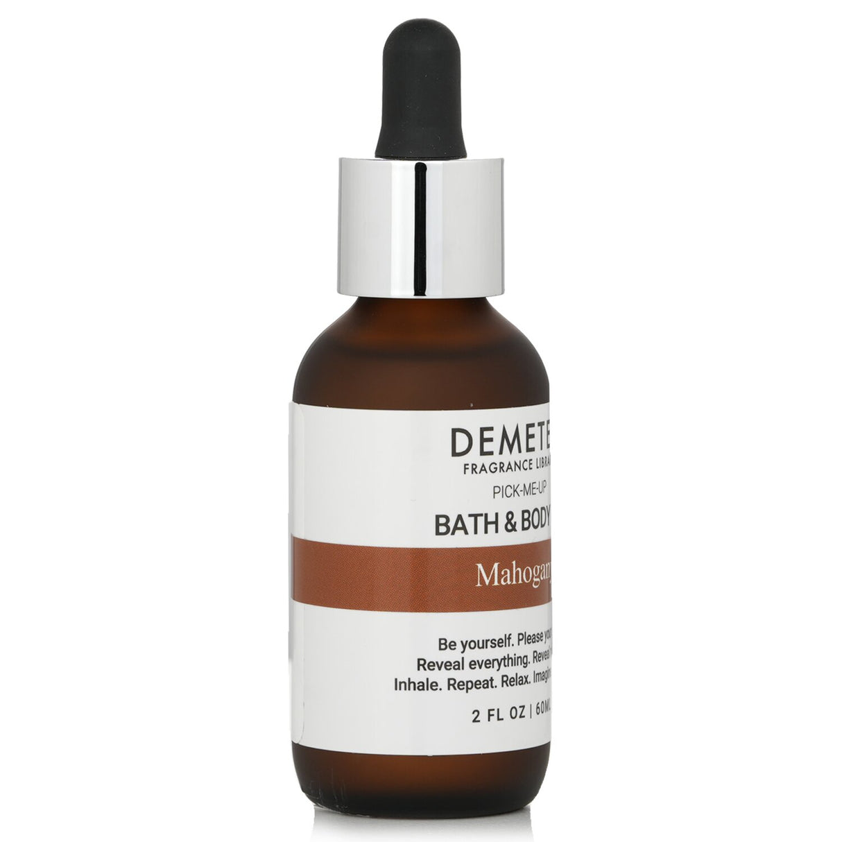 Demeter Mahogany Bath & Body Oil in 60ml, enriched with natural oils, offers a soothing scent and deep hydration.