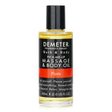 Demeter Pizza Massage & Body Oil in a 60ml bottle, featuring a whimsical tomato, oregano, and cheese scent for relaxation.