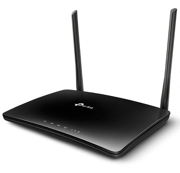 TP-Link Archer MR6400 router with micro-SIM slot for fast 4G LTE Wi-Fi, download speeds up to 150 Mbps, ideal for any location.