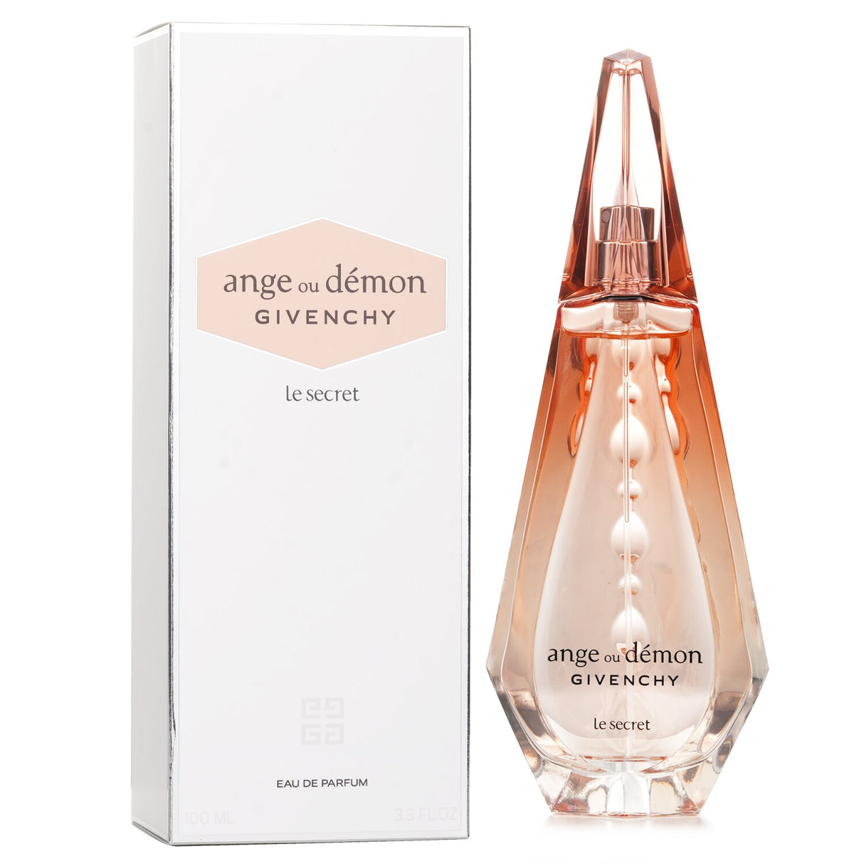 A 100ml bottle of Givenchy Ange Ou Demon Le Secret Eau De Parfum, featuring floral and citrus notes for a captivating scent.