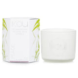 Eco-luxury candle with natural wax, infused with rose and ylang ylang for a soothing, tranquil atmosphere.
