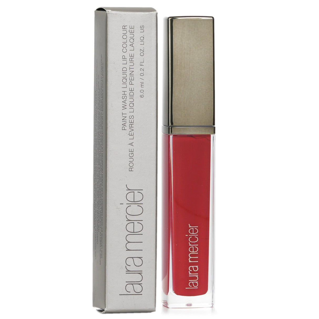 Laura Mercier Paint Wash Liquid Lip Colour in #Red Brick, offering rich, cushiony color in a creamy, long-lasting formula.