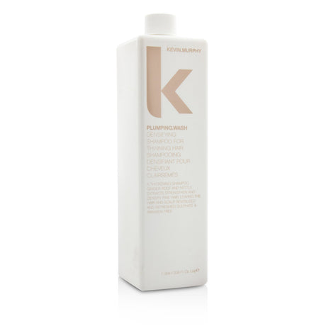 Kevin.Murphy Plumping.Wash shampoo bottle, 1000ml, designed for thinning hair with nutrient-rich Nettle and Ginger extracts for thicker hair.