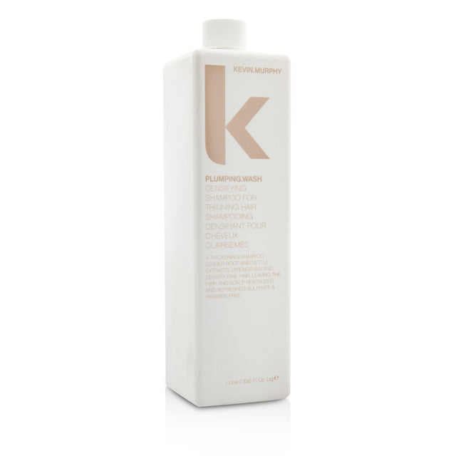 Kevin.Murphy Plumping.Wash shampoo bottle, 1000ml, designed for thinning hair with nutrient-rich Nettle and Ginger extracts for thicker hair.