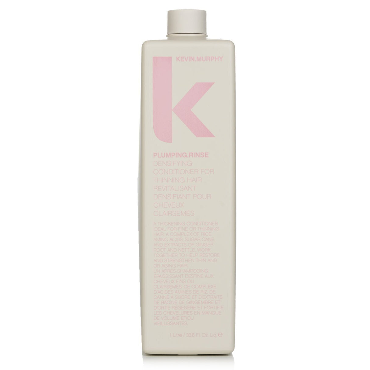 Kevin.Murphy Plumping.Rinse Densifying Conditioner, a thickening formula for fuller, healthier hair, enriched with biotin and shea butter.