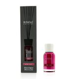 Millefiori Grape Cassis diffuser in sleek glass, featuring dark wooden sticks for a fresh and vibrant aroma.