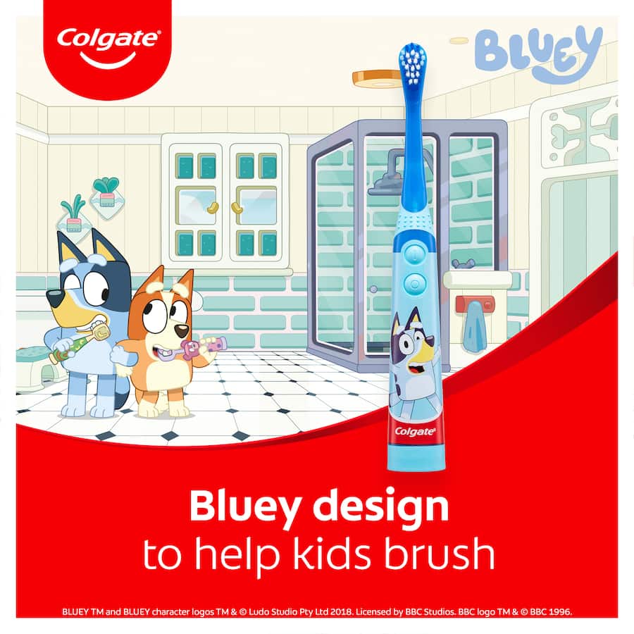 Colgate Kids 3+ Years Electric Toothbrush Battery Powered Bluey 1ea
