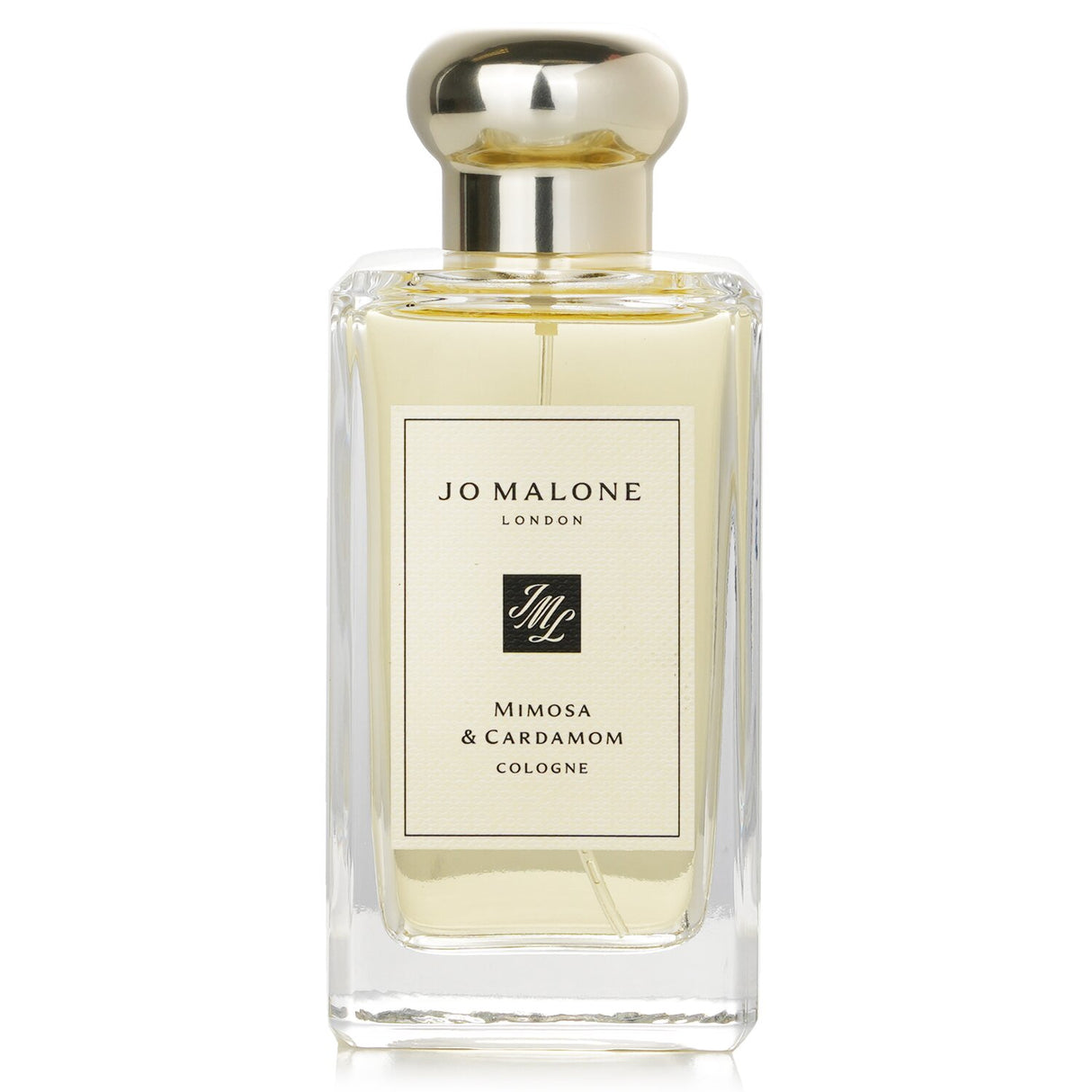 Jo Malone Mimosa & Cardamom Cologne Spray in a 100ml bottle, featuring exotic cardamom and floral mimosa notes.