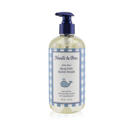 Gentle, soap-free hand wash for children, enriched with Vitamins A, C, and E for hydration and germ-free cleansing.