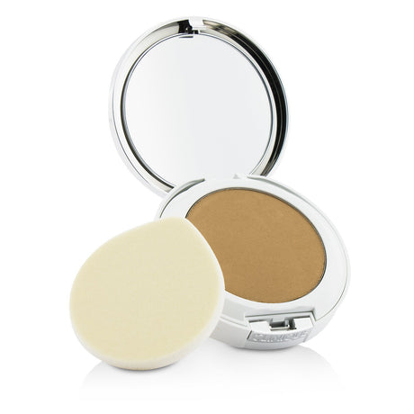 Clinique Beyond Perfecting Powder Foundation + Concealer in #09 Neutral, offering full coverage and a lightweight, breathable finish.